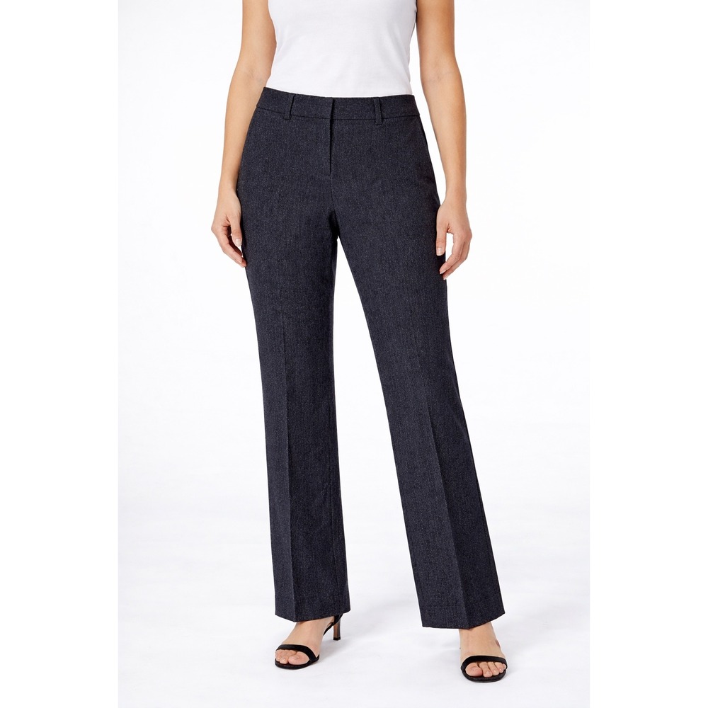 Ann Taylor Loft Marisa Trouser Pants 2 Charcoal Gray Speckled Straight‎ Leg